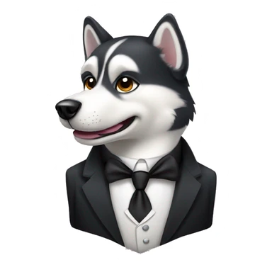 Husky dog wearing tuxedo with mustache  sticker