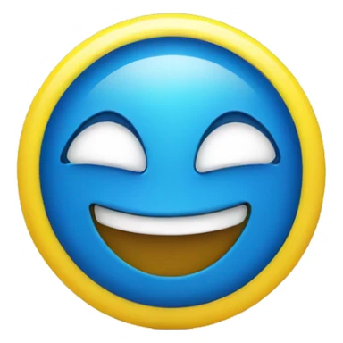 smiling half yellow half blue lemon  sticker