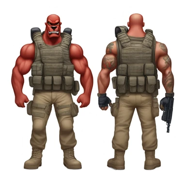 Desert storm daddy hot tall blue eyes Clifford the big red dog muscular with tattoos on arms book illustration humanoid as a military call of duty character standing alone sticker