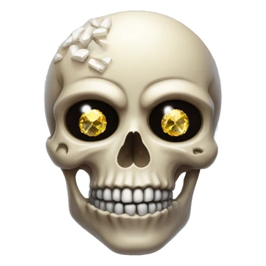 skull with a brain in it and gems as eyes  sticker