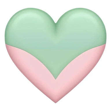 A half pastel green half pastel pink heart sticker