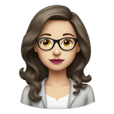 pale Brunette girl with glasses with pink lips sticker