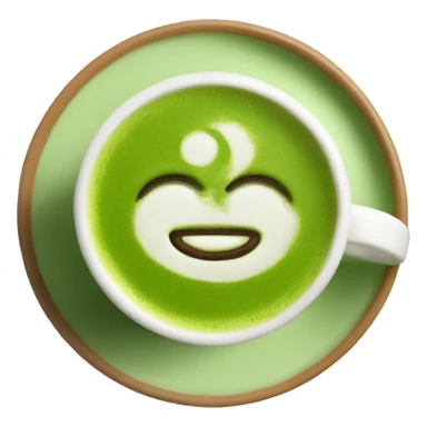 Matcha latte in a cup sticker