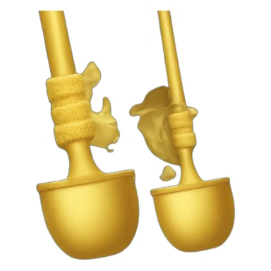 Trump with a golden toilet brush in his hand sticker