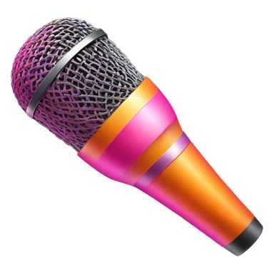 Orange and pink gradient shiny handheld microphone  sticker