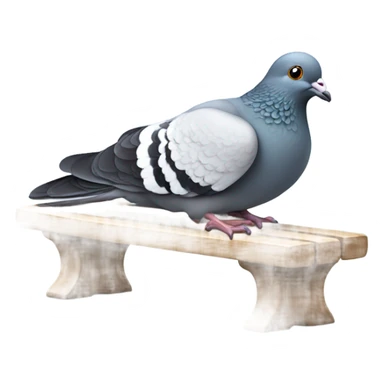 A pigeon sitting on a bench, hitting its knee with its wing, laughing to tears with water dripping from its eyes. sticker