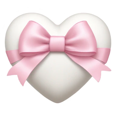 white heart with light pink ribbon bow sticker