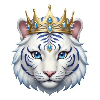 ESO Female white tiger khajiit leader of the umbral rose, blue eyes, blue 'third eye' gem, something symbolizing leadership ruling sticker