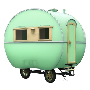 Realistic mint green vintage round gypsy caravan wagon camper sticker