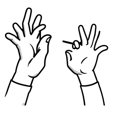 two hands making a framing gesture like a movie director sticker