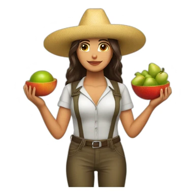 mexican farmers charlies angels with fruits in hands sticker