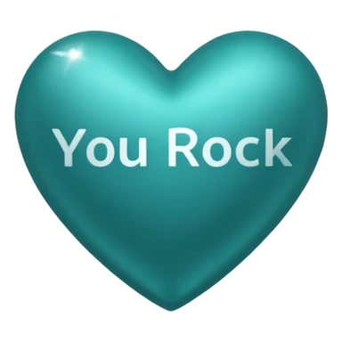 Teal heart with You Rock! wording sticker