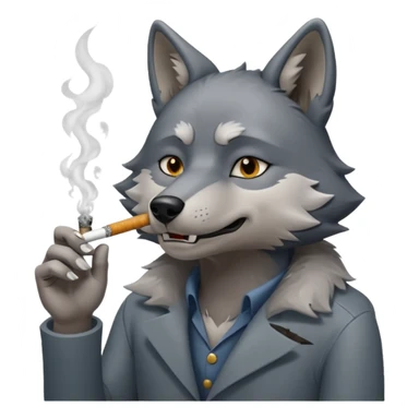 Loup qui fume un joint sticker