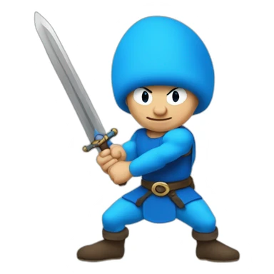 Smurf swordsman sticker
