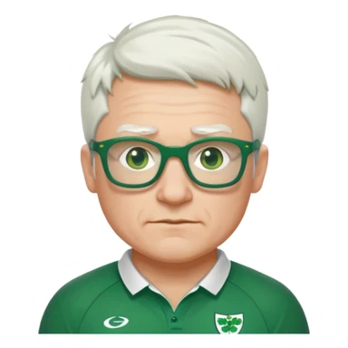 irish rugby player with very short white hair and green glasses sticker