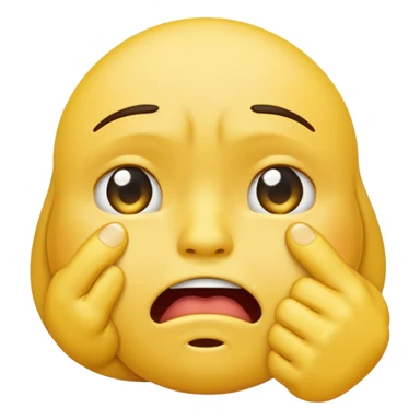 crying emoji with hand on mouth put in a fist sticker