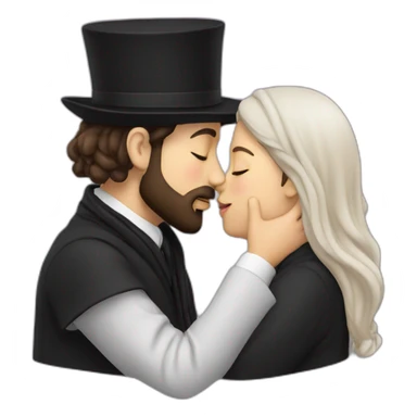 two Orthodox Jews kissing each other sticker