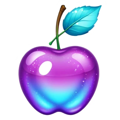 glitter purple and cian cherry sticker
