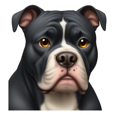 99% Black American Bully with crooked brown eyes sticker