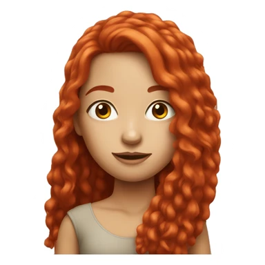 Long red hair girl sticker