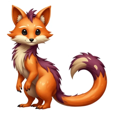 Cool hot handsome attractive shiny beautiful pretty esoteric aesthetic randomly-colored realistic furry anthropomorphic fantasy-Vernid-creature by LiLaiRa with a long tufted tail with edgy markings (full body) sticker