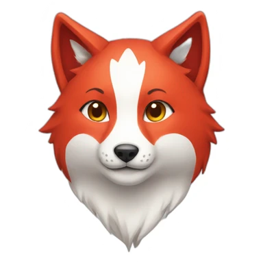 Red ans White kitsune sticker