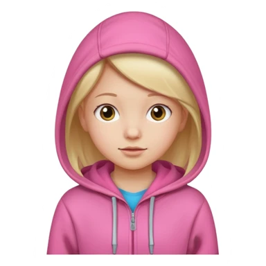 girl kid in pink hoodie sticker