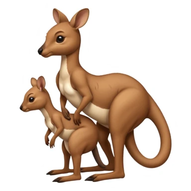 A kangaroo which has its baby kangaroo in its pouch(marsupium) sticker