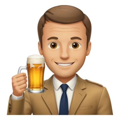 Macron qui boie une biere sticker