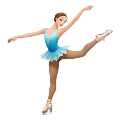 An colorful icon featuring a graceful figure skater performing a spin on the ice. The background includes a grand ice rink palace with shining spotlights and cheering spectators in the stands. Transparent background highlights the elegance and artistry of figure skating sticker