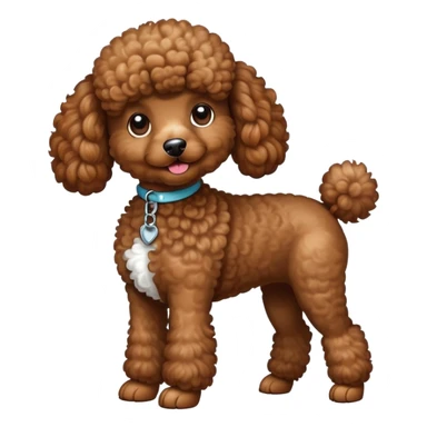 Brown poodle with white tummy sticker