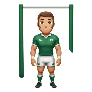 rugbyman et poteau de rugby sticker