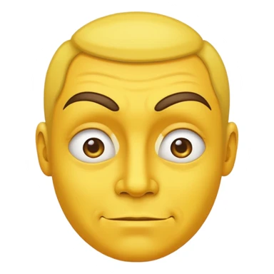yellow face smirking slyly and raising an eyebrow sticker