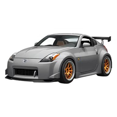 Um 350 z cinza em pixel art fazendo drift sticker