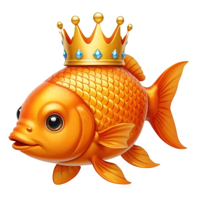 Goldfish with crown  sticker
