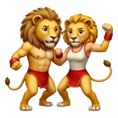 lion fight with his damn wife sticker