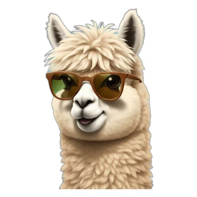 alpaca with summer rayban and cigarette sticker