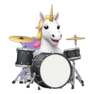 licorn with a drum kit sticker