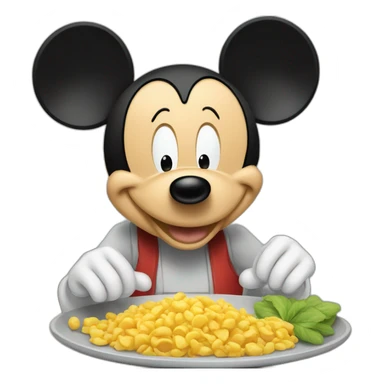 Mickey qui mange sticker