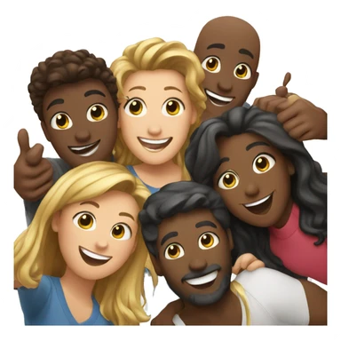 happy selfie with friends sticker