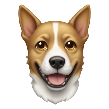 Golden brown and white dog with shark ears sticker