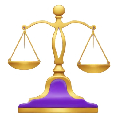 purple  and gold balance scale sticker