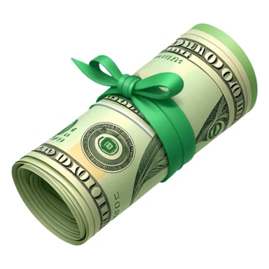 Money that is like a tube One dollar sticker