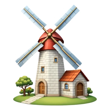 A big vintage Windmill with white bricks  sticker