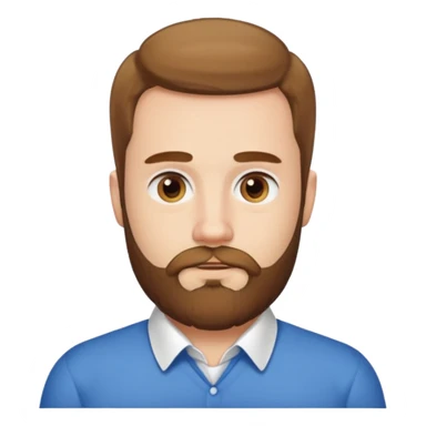 A white guy with coolers and white collar t shirt and the beard for him is at the chin area only sticker