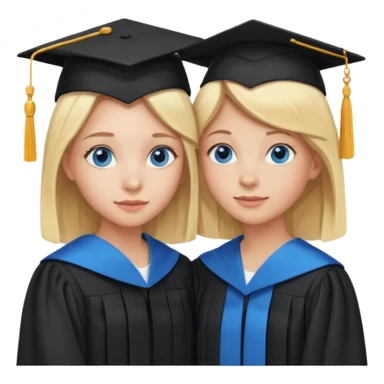 Educated and proud masters graduate with blue eyes blonde hair add her daughter who is also graduating sticker