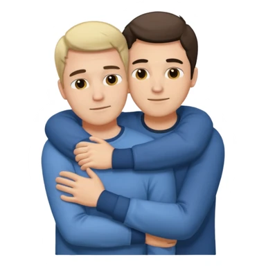 Two males hugging for comfort sticker