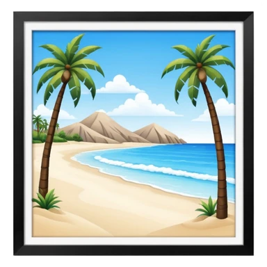 olas playa palmeras sticker