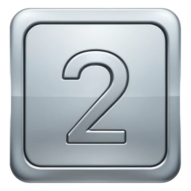 Make a square icon for a paid subscription, silver, and the number 2. sticker
