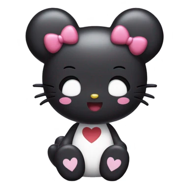 Kuromi hello kitty happy with hearts sticker